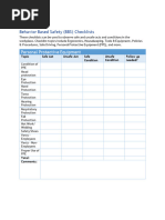 BBS Observation Checklist Template | PDF | Personal Protective ...