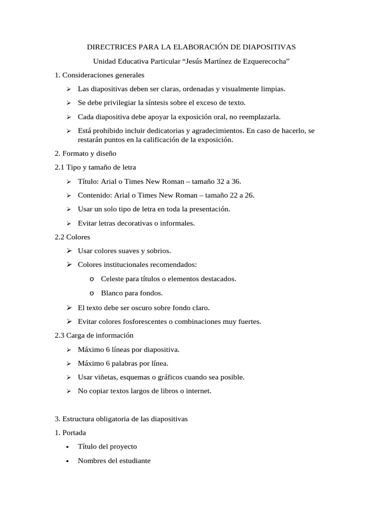 Directrices para La Elaboración de Diapositivas | PDF