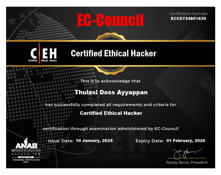 ECC CEH Certificate | PDF
