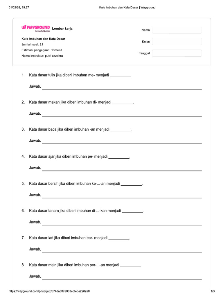Kata Dasar 2 | PDF