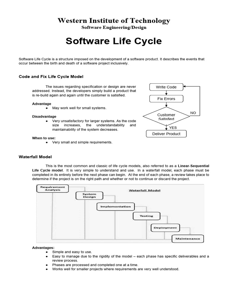 Software Design Software Life Cycle | PDF | Software Development ...