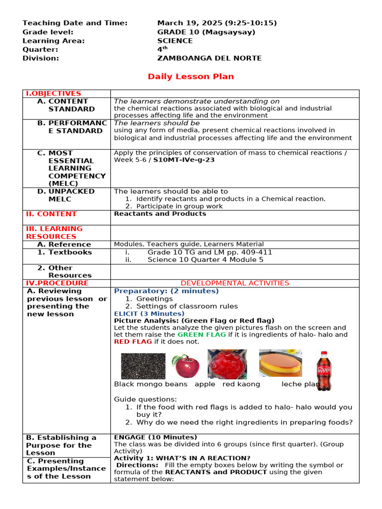 COT G10 Magsaysay | PDF | Magnesium | Chemical Reactions