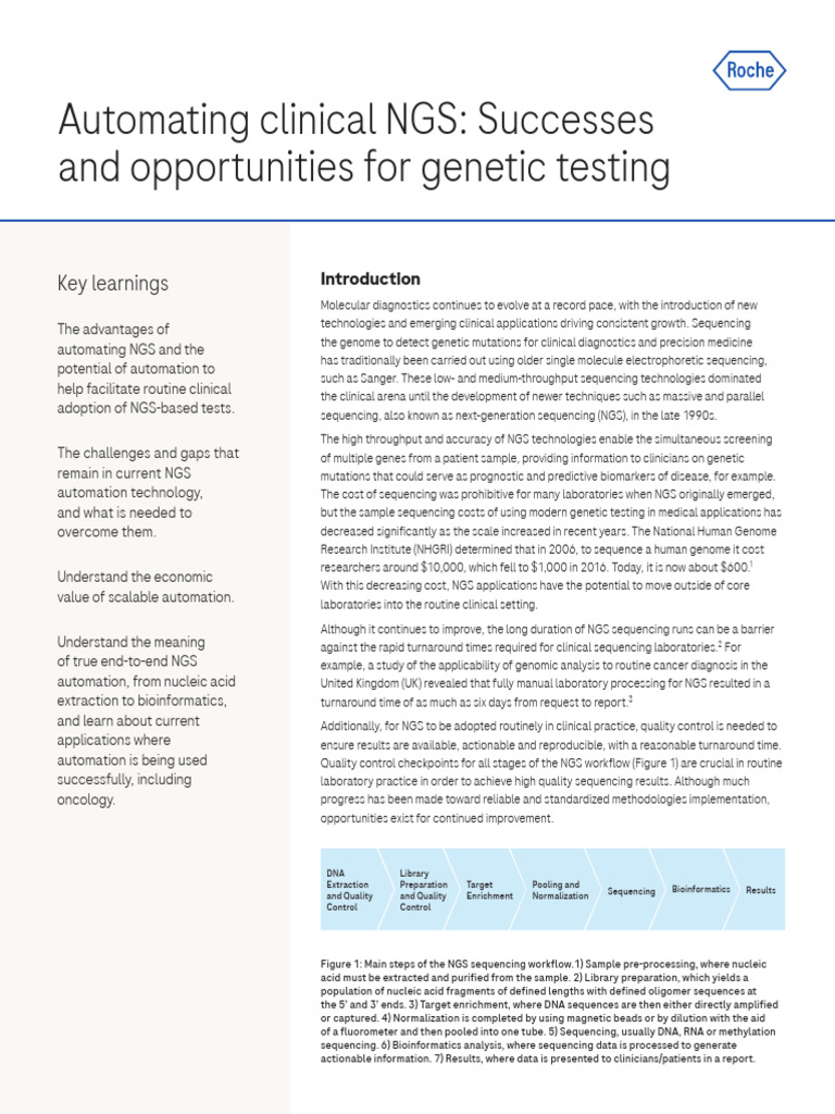 MC US 12889 Automating Clinical NGS Successes For Genetic Testing | PDF ...