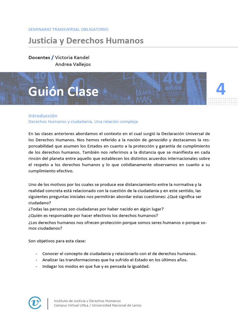 Gui N Clase 4 2020 SEMINARIO Justicia y Derechos Humanos | PDF ...