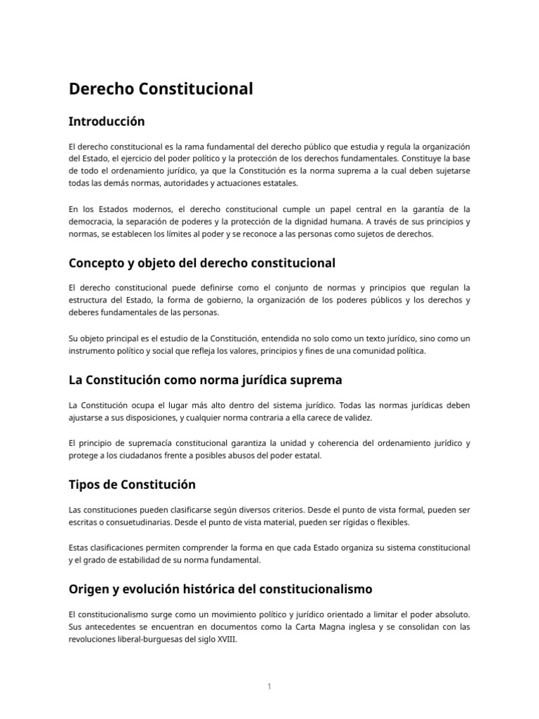 Resumen de Derecho Constitucional | PDF | Constitución | Ley constitucional