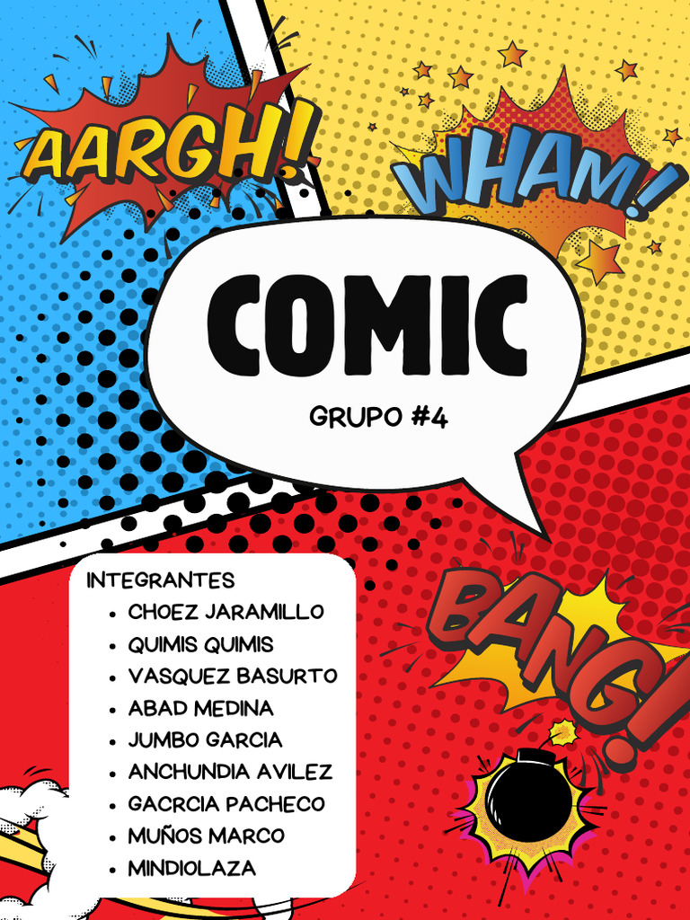 Documento A4 Portada de Proyecto Comic Creativo Colorido | PDF