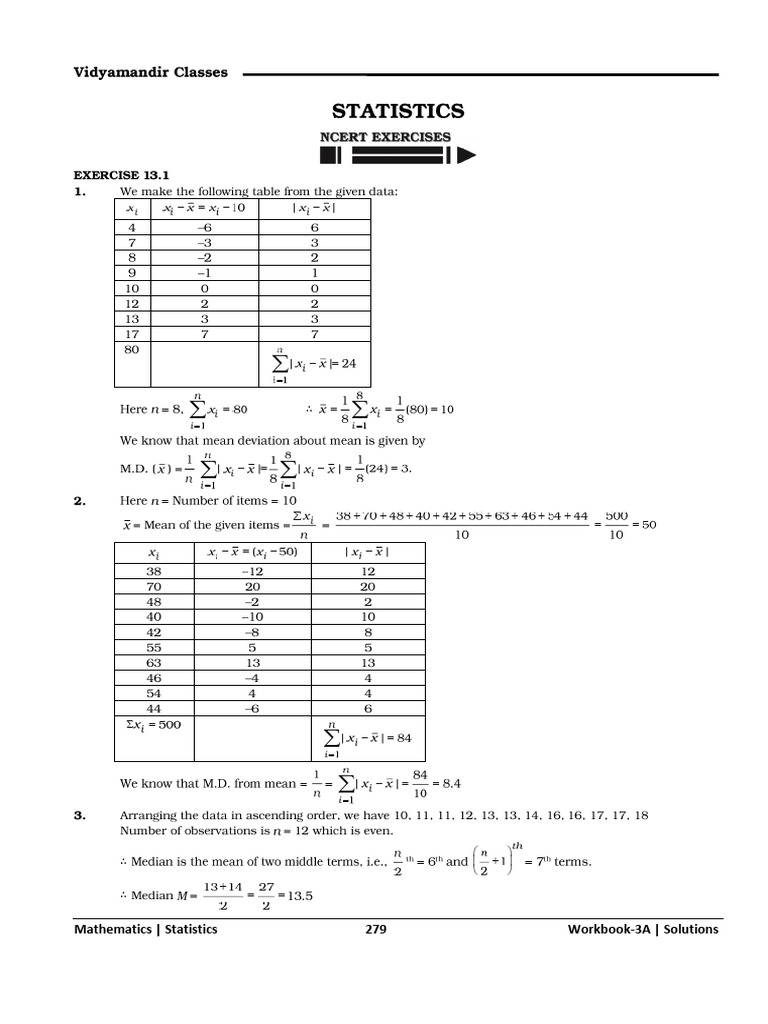 1743160921202_Chapter133AStatisticsWorkBookSolutions | PDF | Research ...