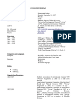 Curriculum Vitae Personal Data:: Not Married: Indonesia