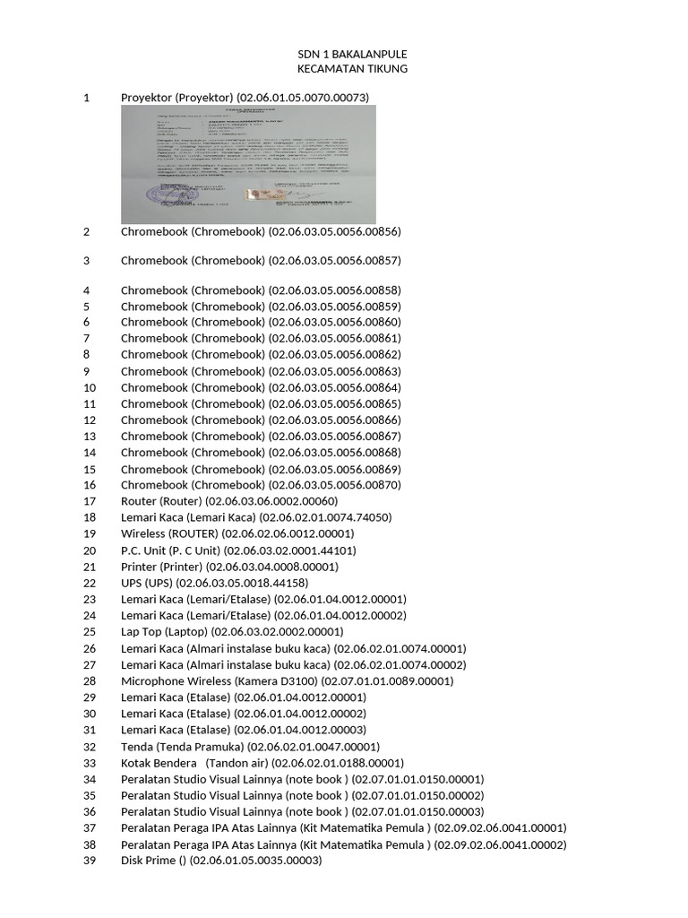 Format Foto Barang Intrakom | PDF