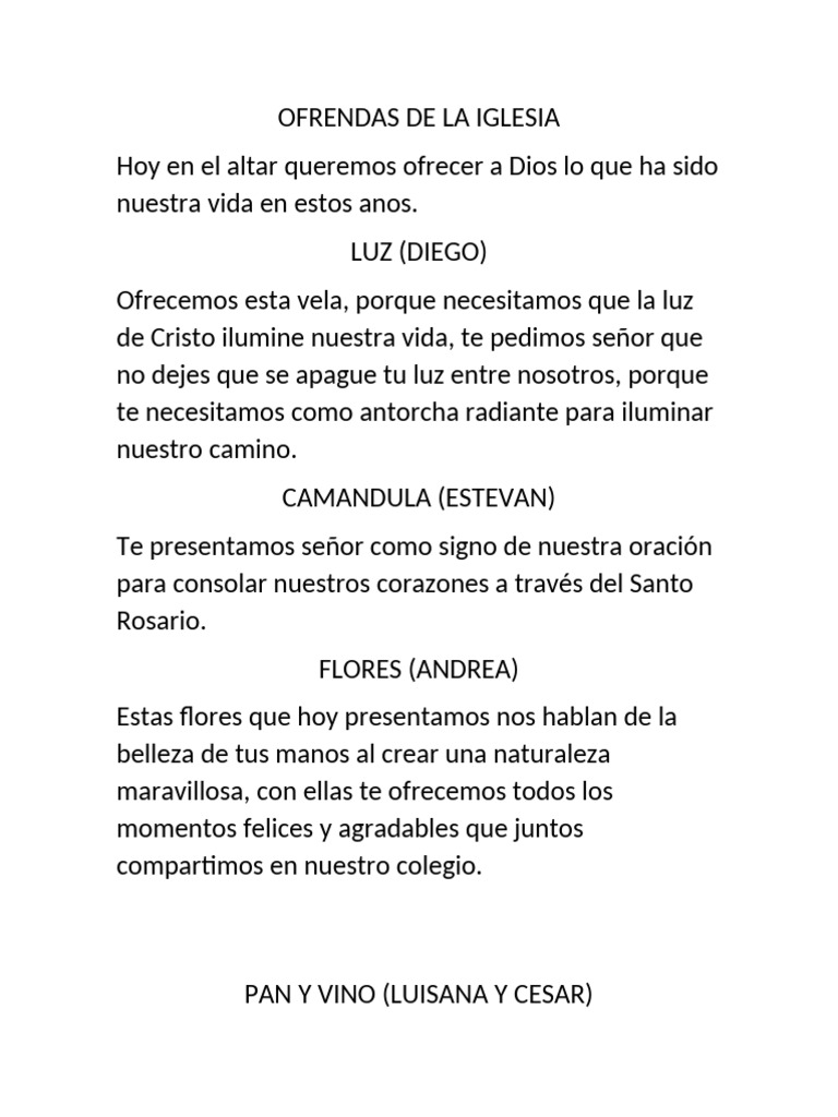 Ofrendas de La Iglesia | PDF