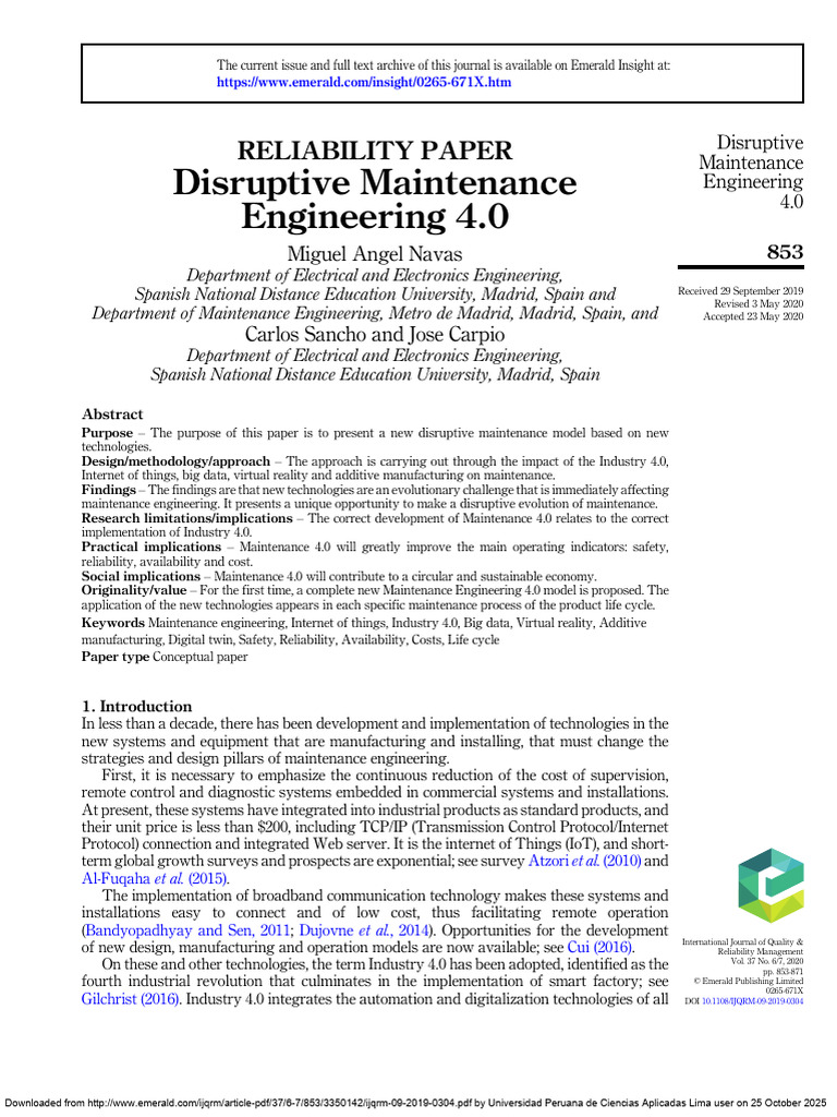 Ijqrm 09 2019 0304 | PDF | Reliability Engineering | Scada