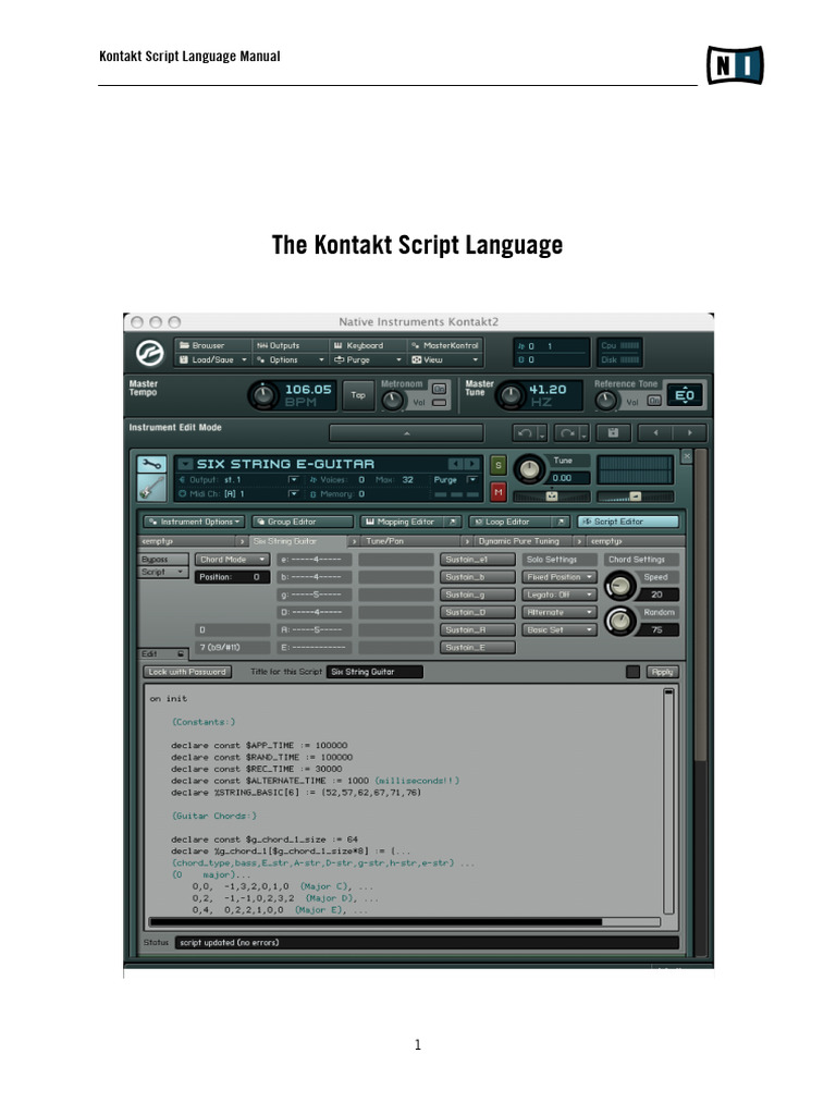 Kontakt Script Language Manual | PDF | Scripting Language | Graphical ...