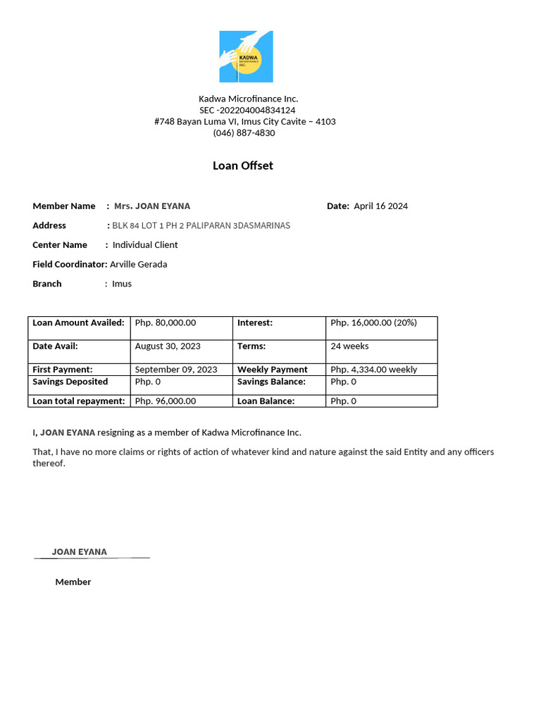 Loan Offset | PDF