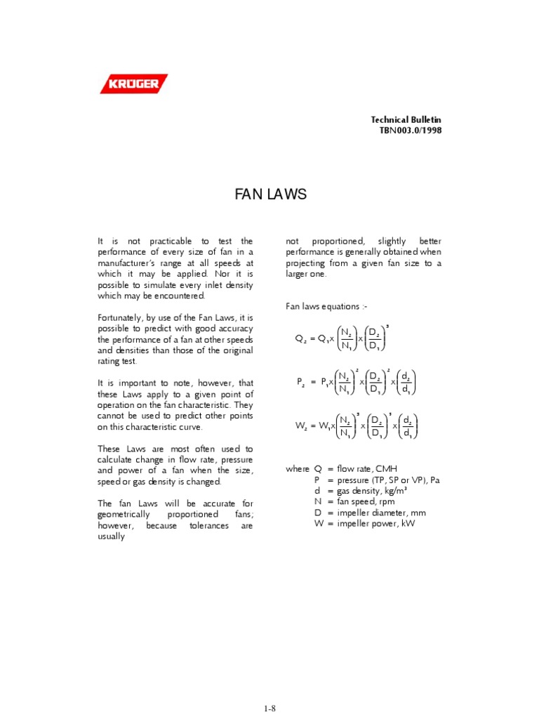 Fan Laws PDF Density Flow Measurement