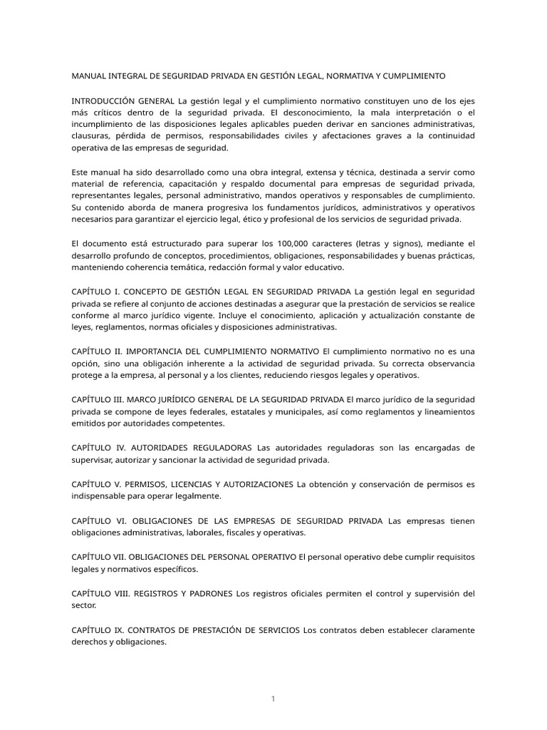Manual Integral de Seguridad Privada en Gestión Legal, Normativa Y ...