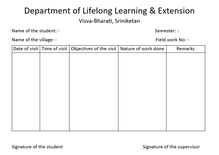 Field Work Formet (1) | PDF