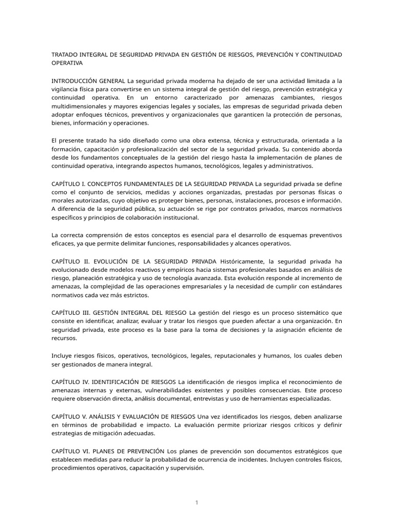 Tratado Integral de Seguridad Privada en Gestión de Riesgos, Prevención ...
