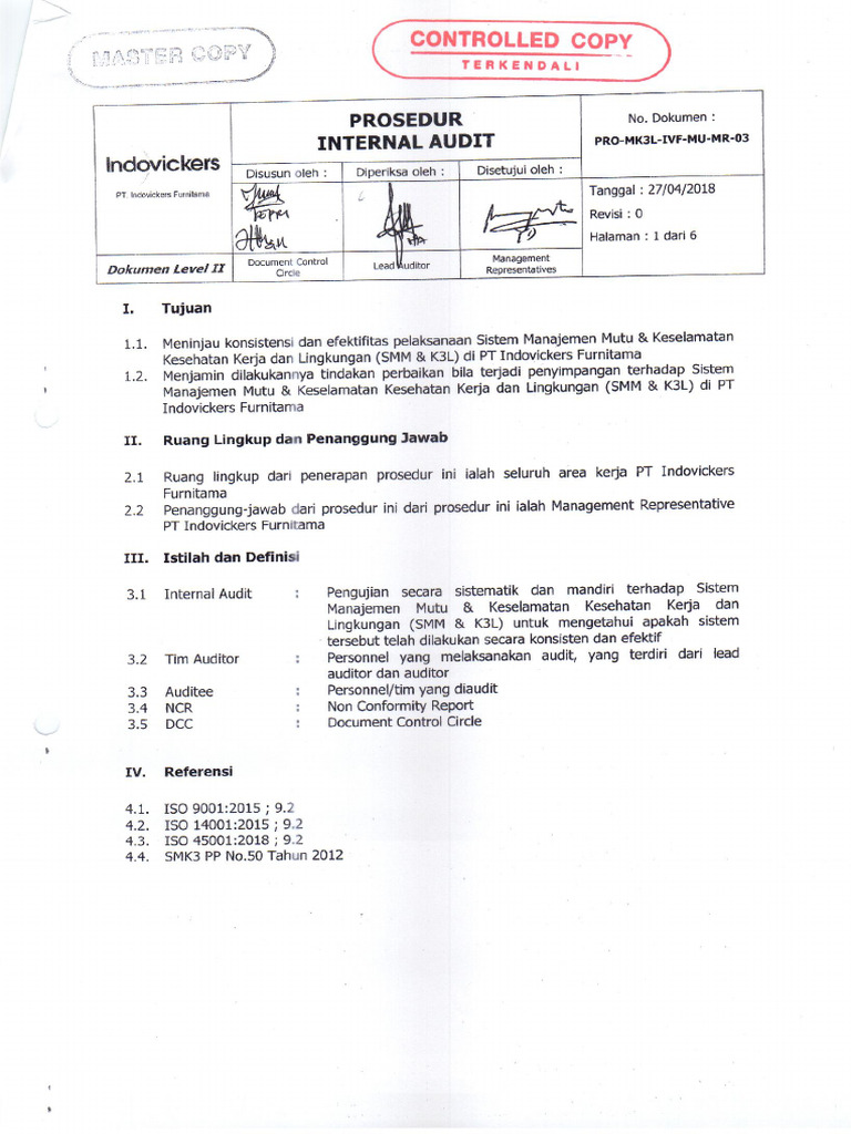 Appendix 8 – Prosedur Internal Audit | PDF