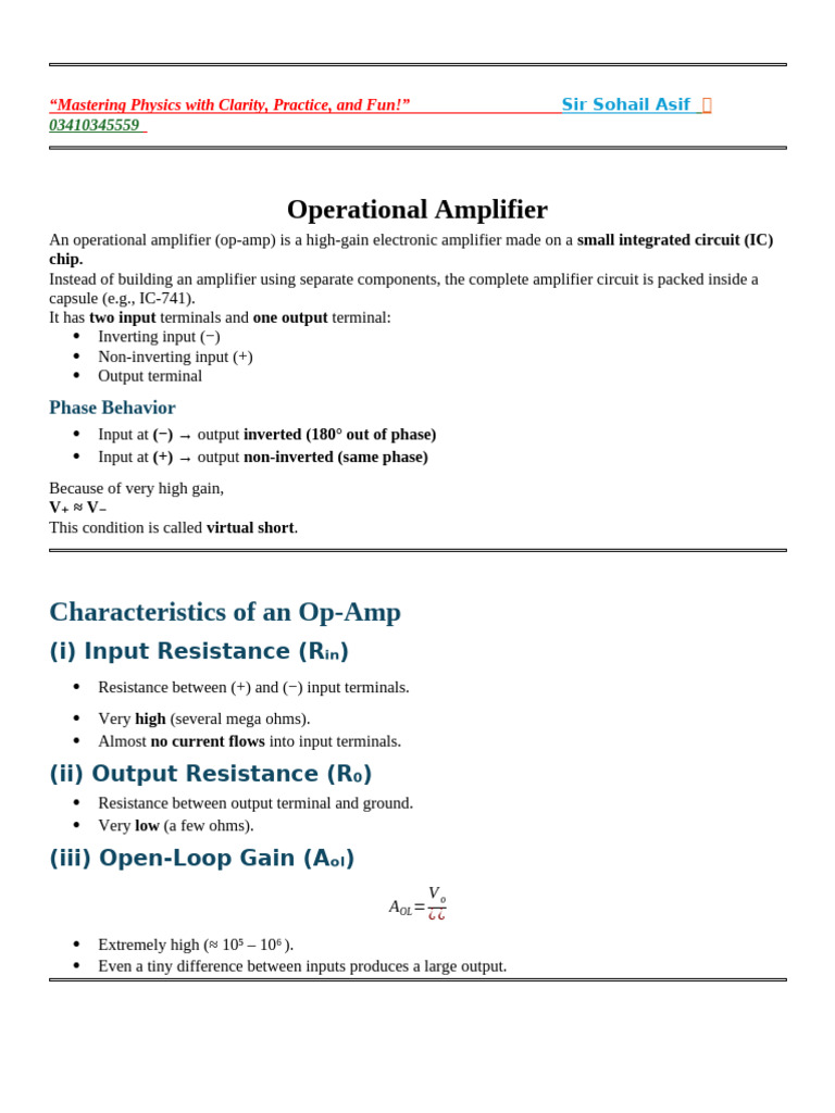 Operational Amplifier | PDF | Operational Amplifier | Amplifier
