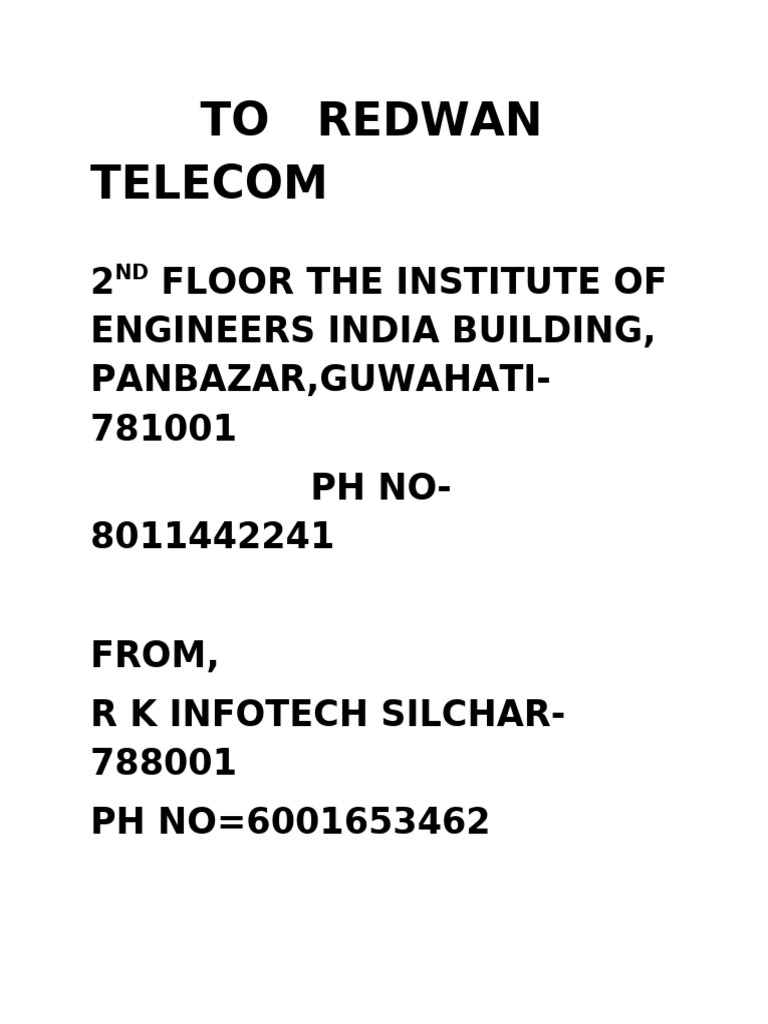 Redwan Telecom | PDF