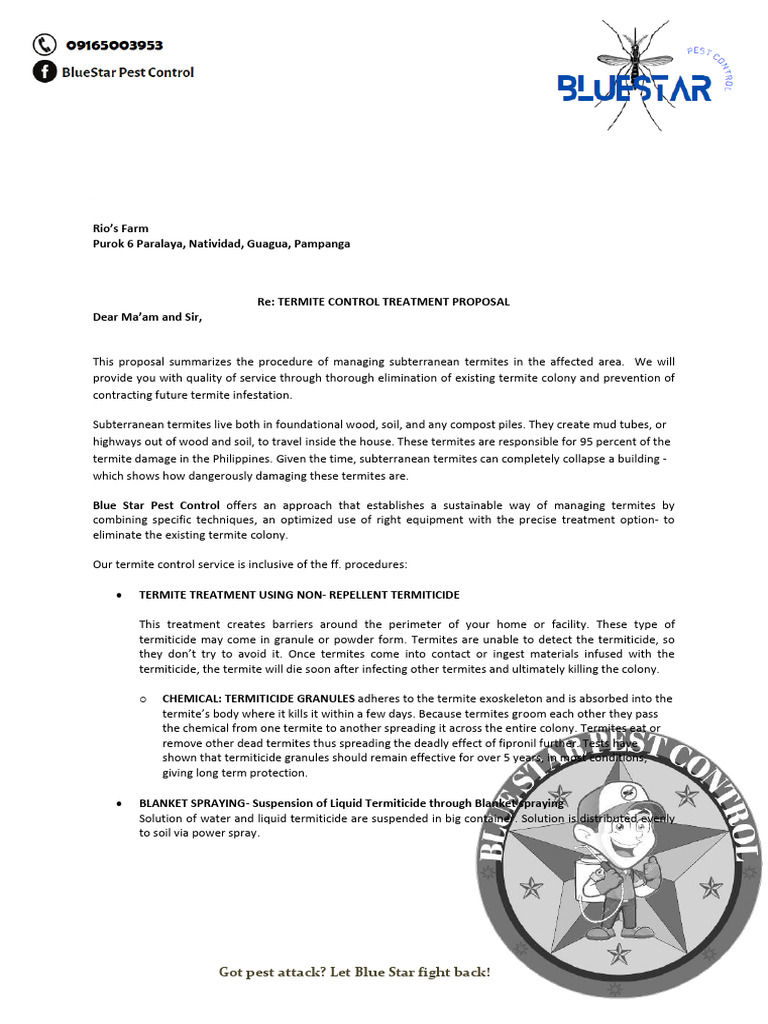 Rios Farm Termite Control Proposal | PDF | Insecticide
