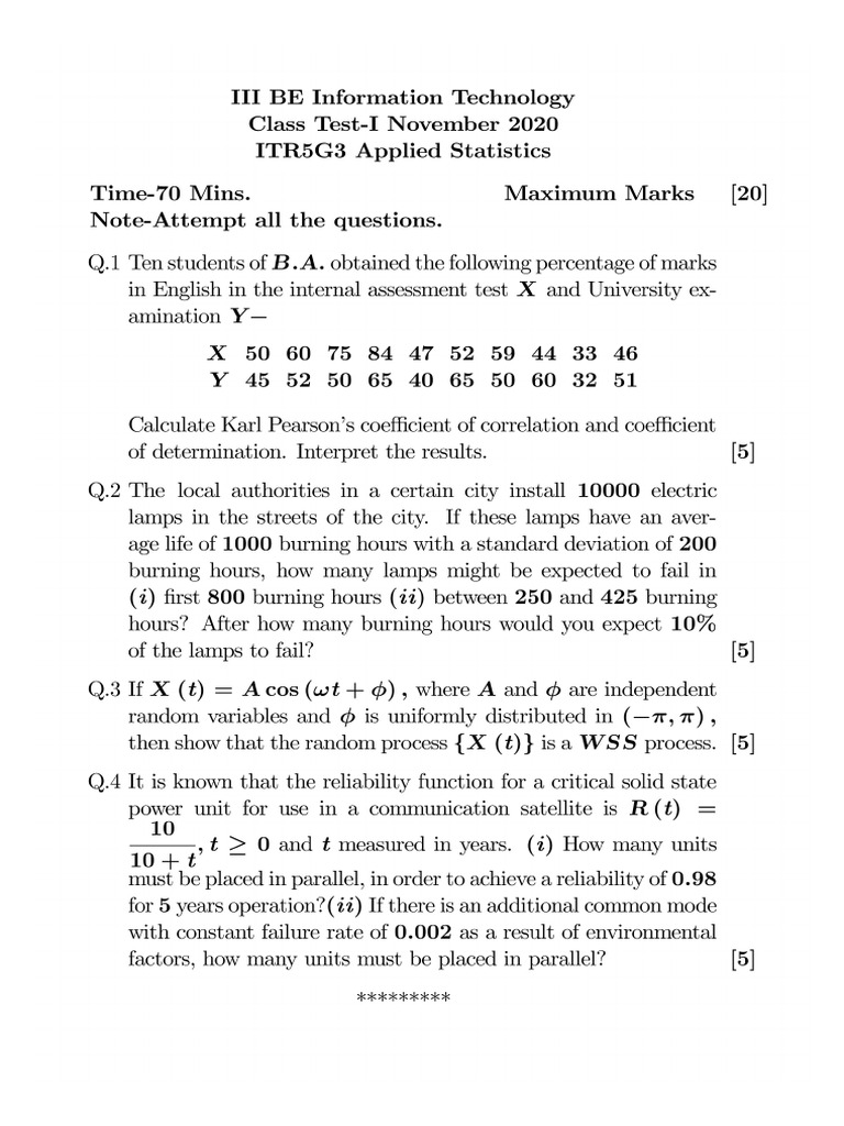 Applied Statistics Pyq 1 | PDF