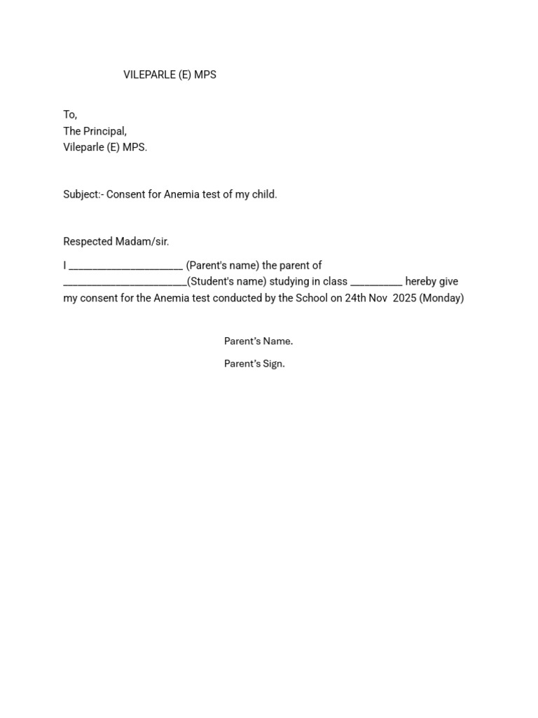 Parent's Name. Parent's Sign | PDF