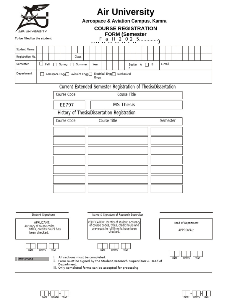 Reg. Form EE | PDF | Thesis | Academia