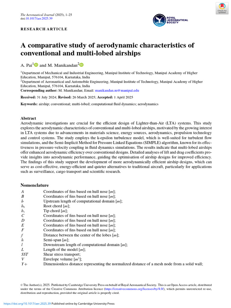 A Comparative Study of Aerodynamic Characteristics | PDF ...