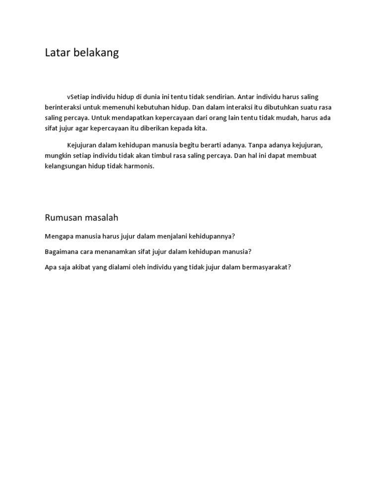 Latar Belakang Individu