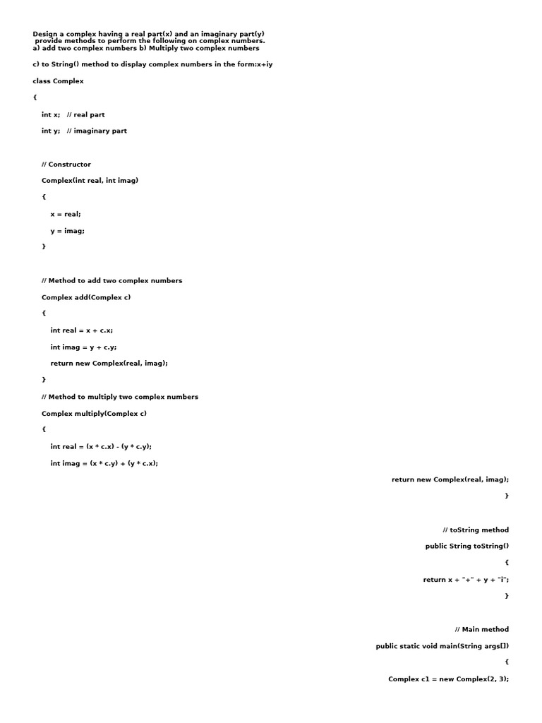 Design a Complex Having a Real Part | PDF | Complex Number ...