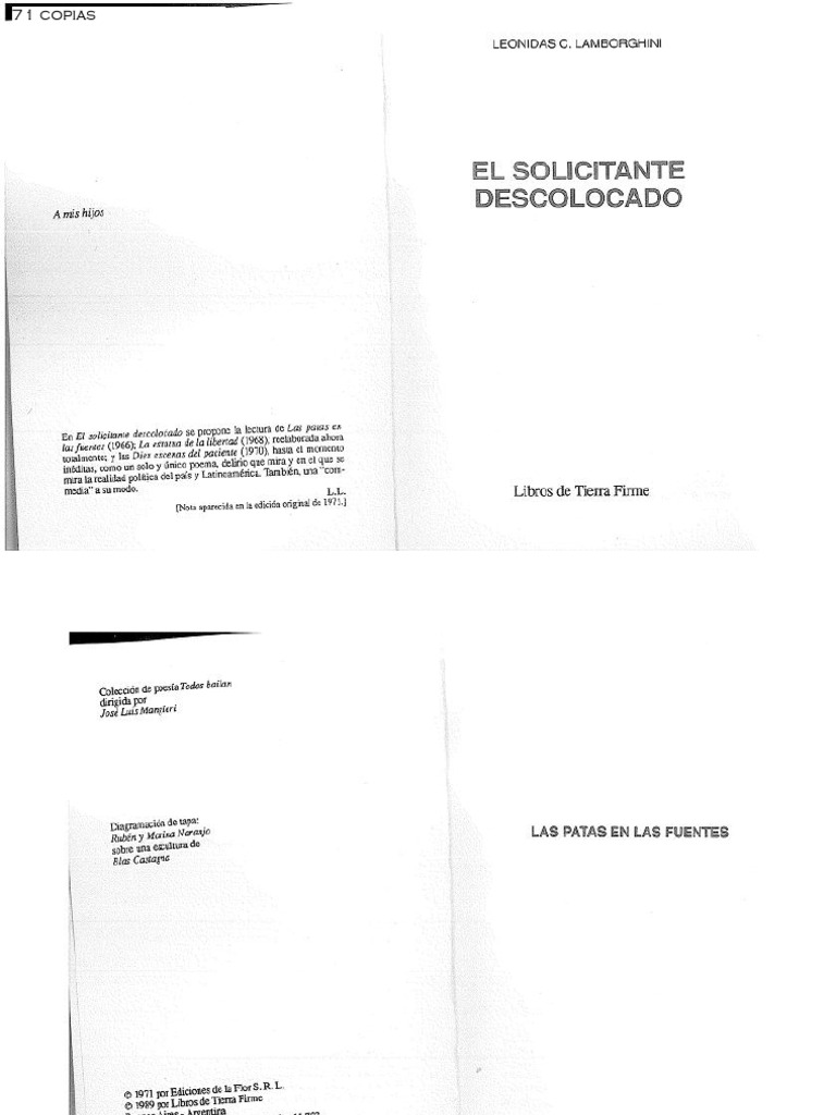LAMBORGHINI, Leónidas - El Solicitante Descolocado (Fotocopia) | PDF
