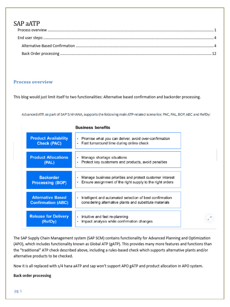 Sap Aatp: Process Overview | PDF | Computing