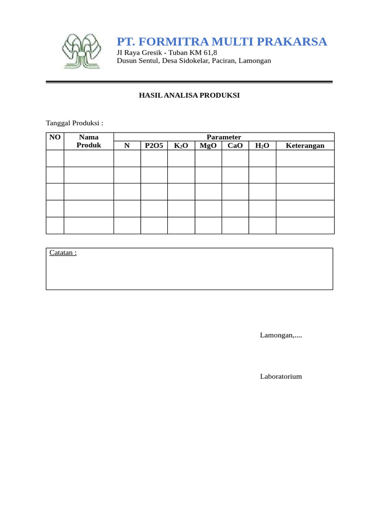 Form Produk FMP | PDF