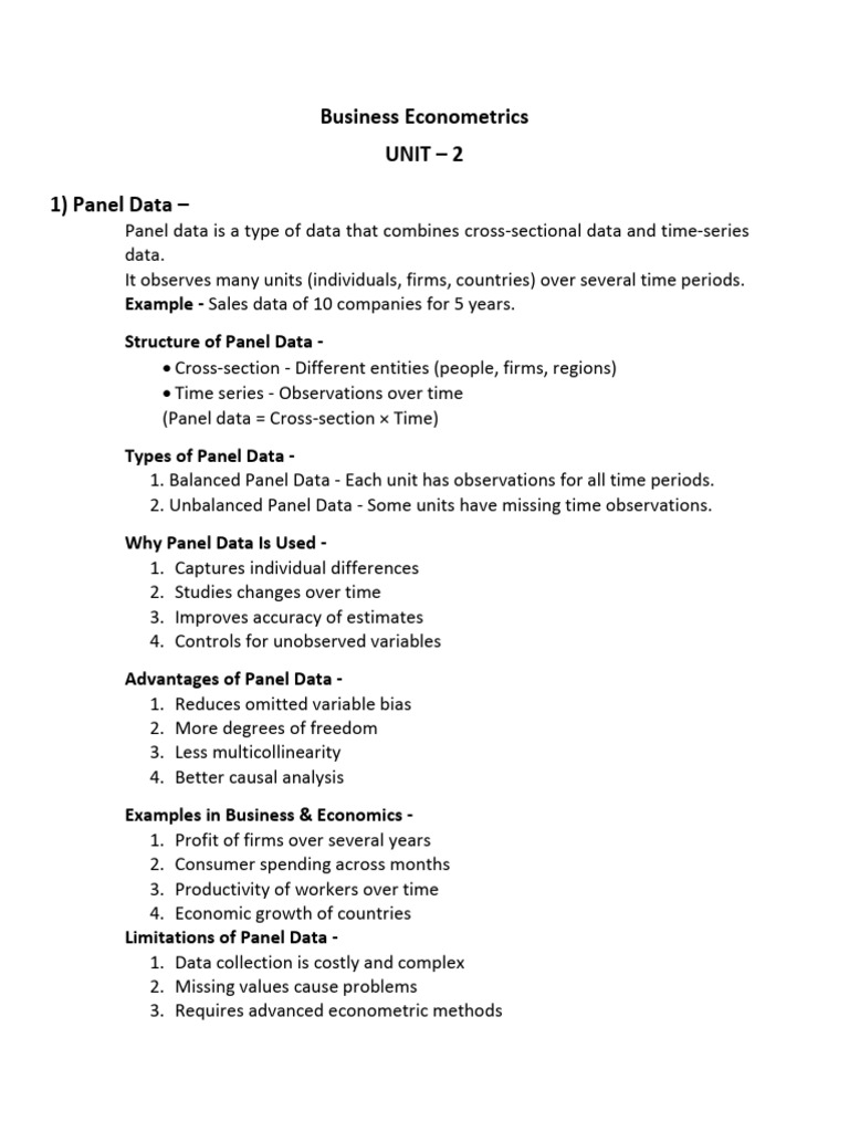 Business Econometrics - 2 | PDF | Forecasting | Econometrics