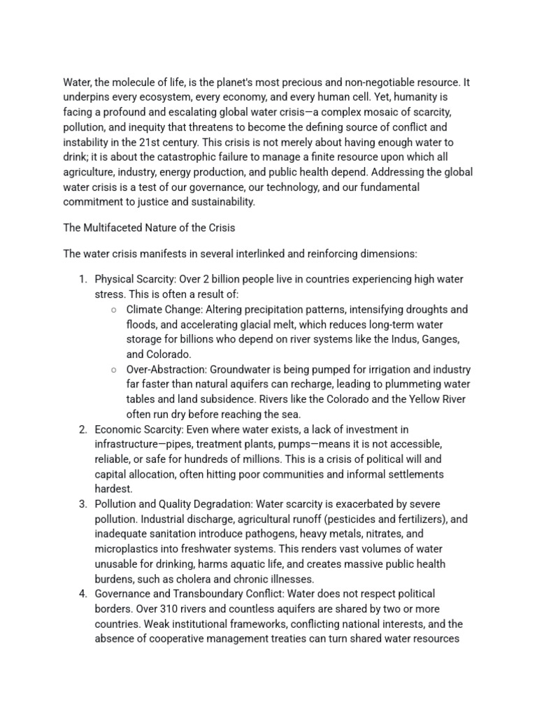 The Thirst of Nations - Navigating | PDF | Water Scarcity | Water