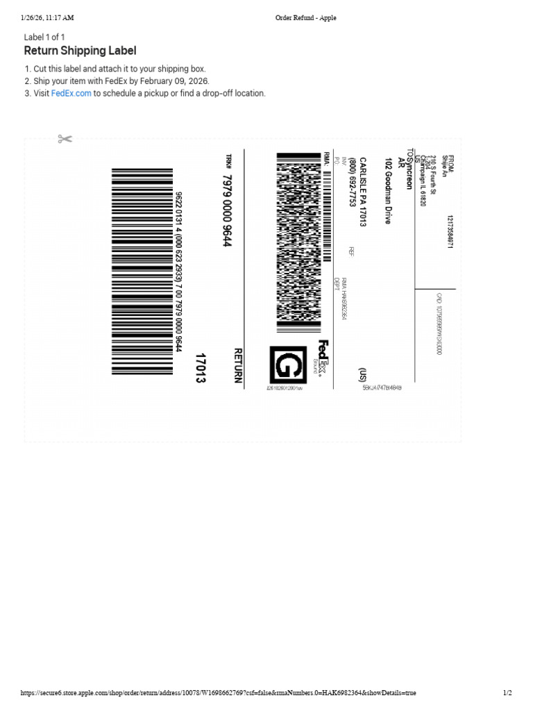 Return Label | PDF