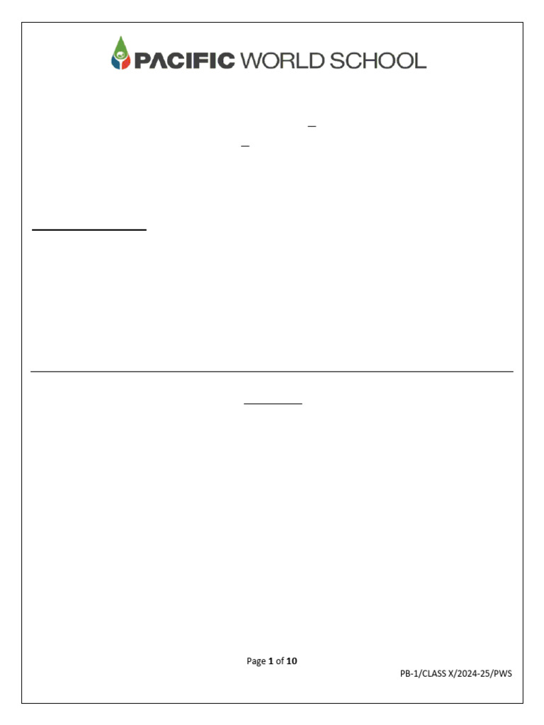 Pb1 2024-25 Class X Science Sakshi | PDF | Sphere | Mirror