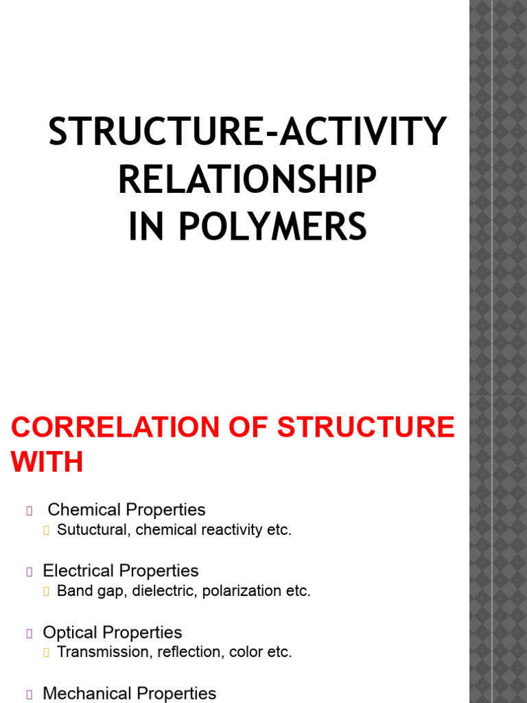 Structure Activity Relationship | PDF | Dielectric | Polymers