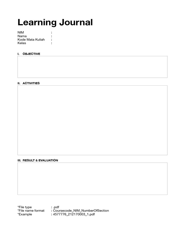 Template Learning Journal | PDF