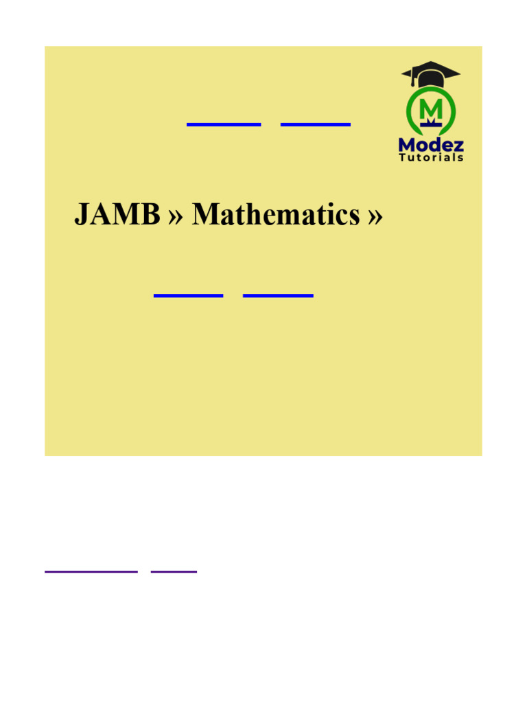 Mathematics JAMB PQ | PDF | Circle | Radius