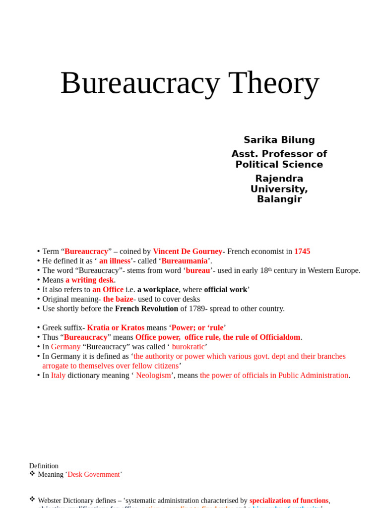Bureaucracy Theory | PDF | Bureaucracy | Max Weber