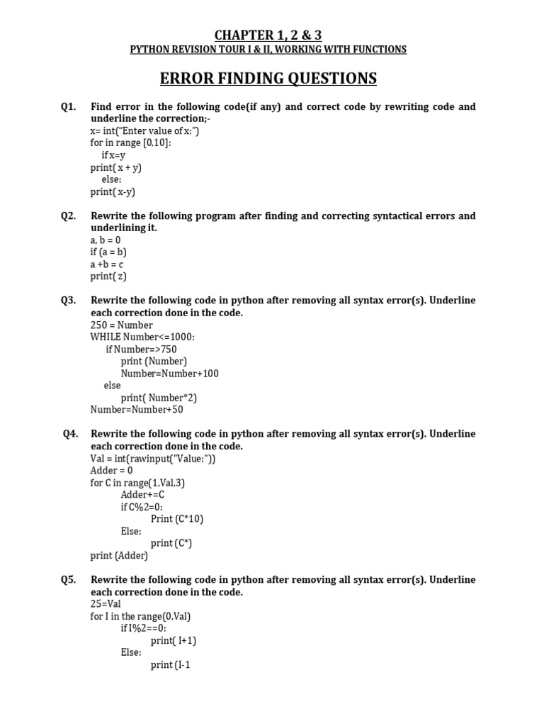 Cs11 Ch 1 3 Python Rev Tour | PDF | Python (Programming Language ...