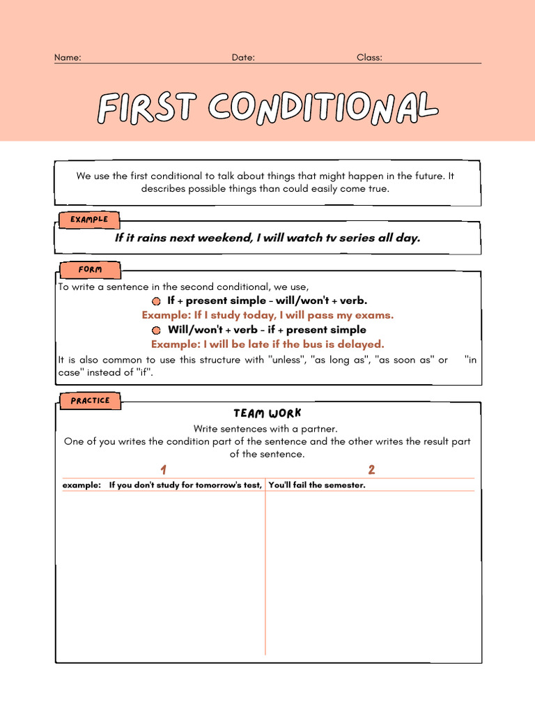 First Conditional Worksheet | PDF