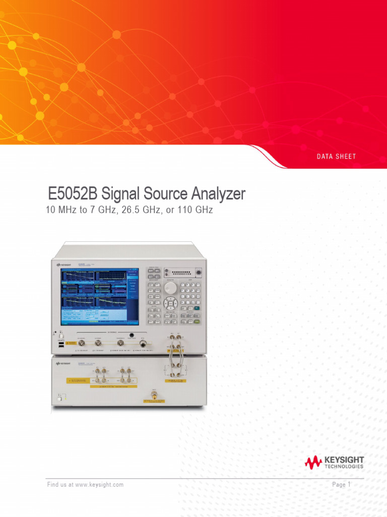 E5052B Signal Source Analyzer | PDF | Hertz | Telecommunications ...