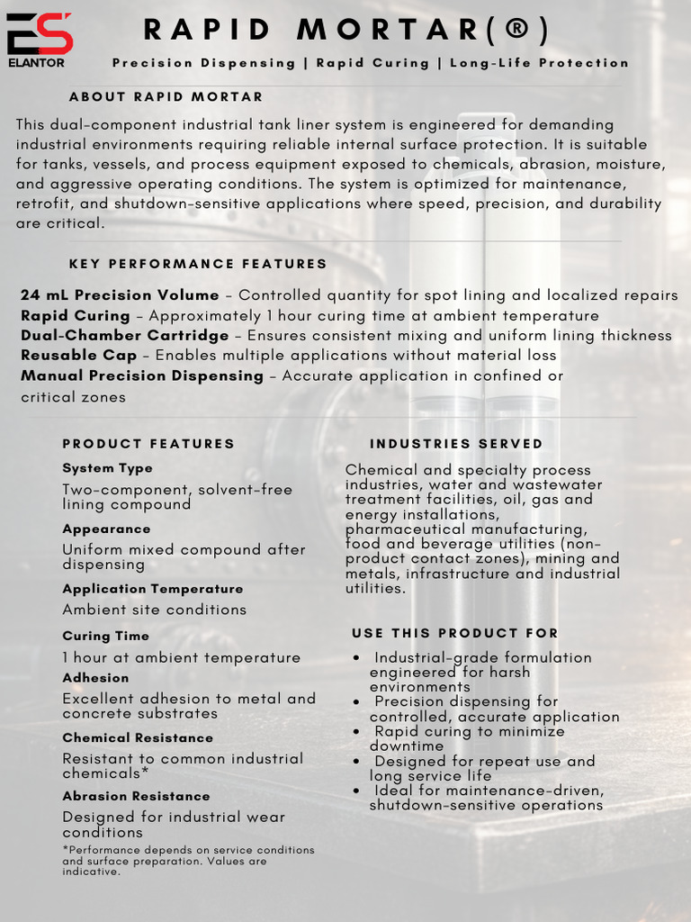 Rapid Mortar For MRO Applications | PDF | Corrosion | Water
