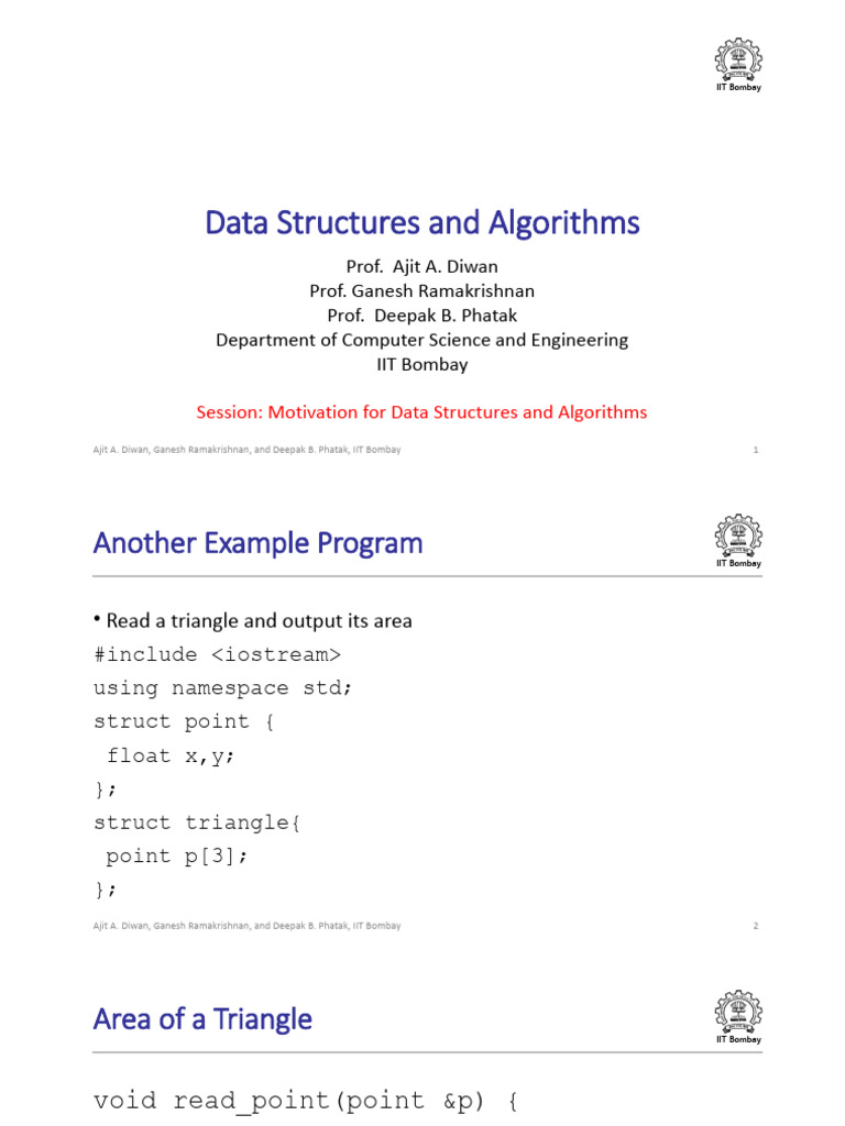 CS213 1x Session2 Motivation for Data Structures and Algorithms | PDF ...