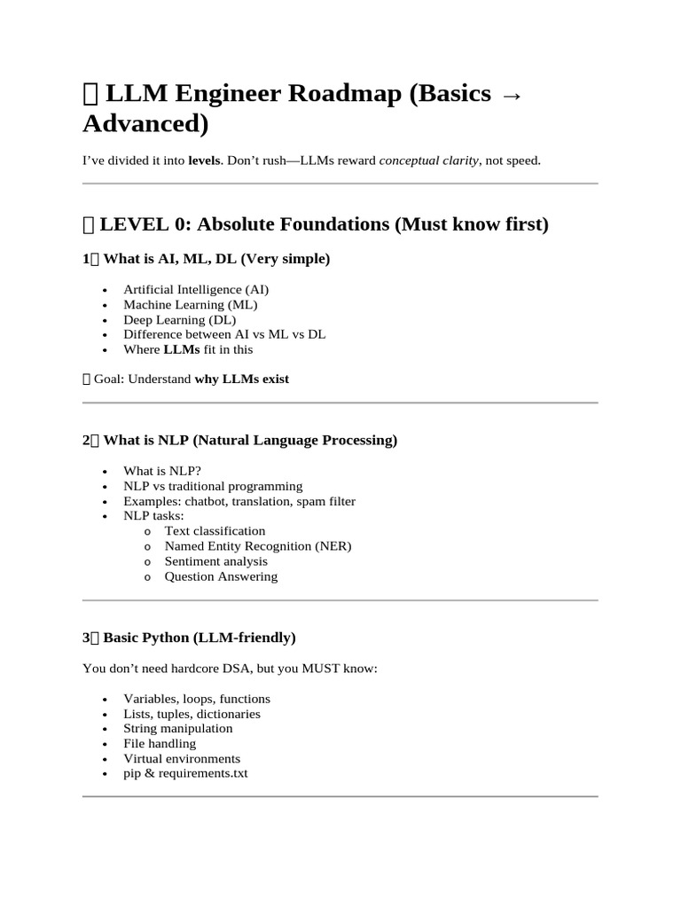 ? LLM Engineer Roadmap | PDF | Machine Learning | Artificial Intelligence
