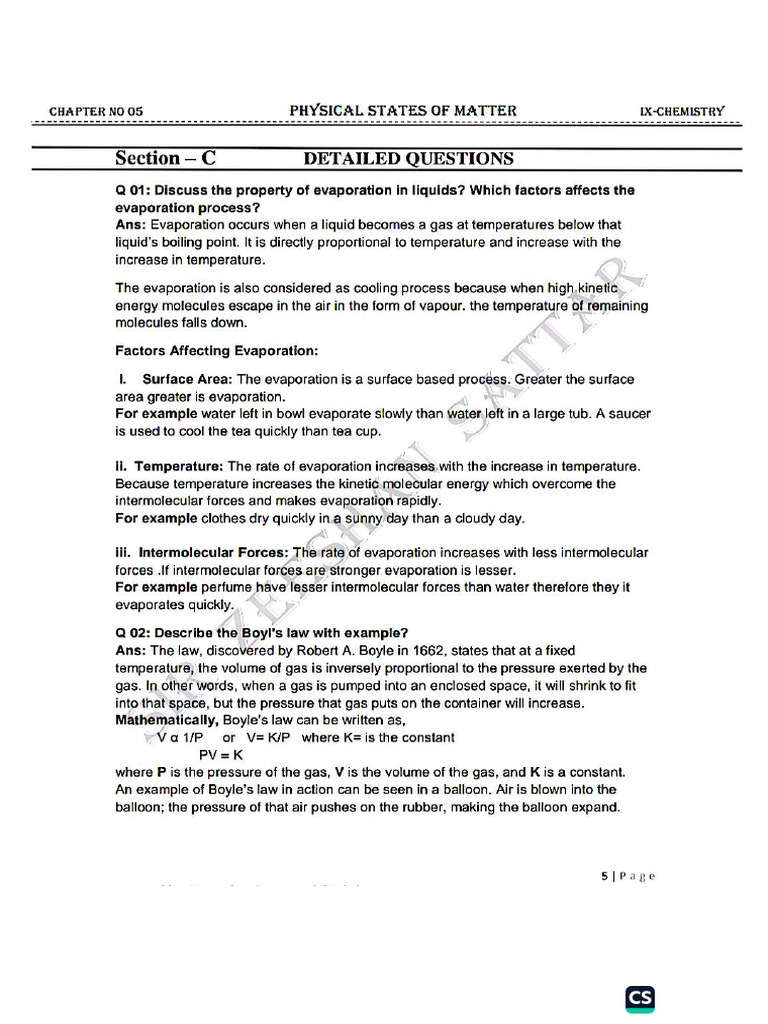 Long Questions Chapter 5 | PDF