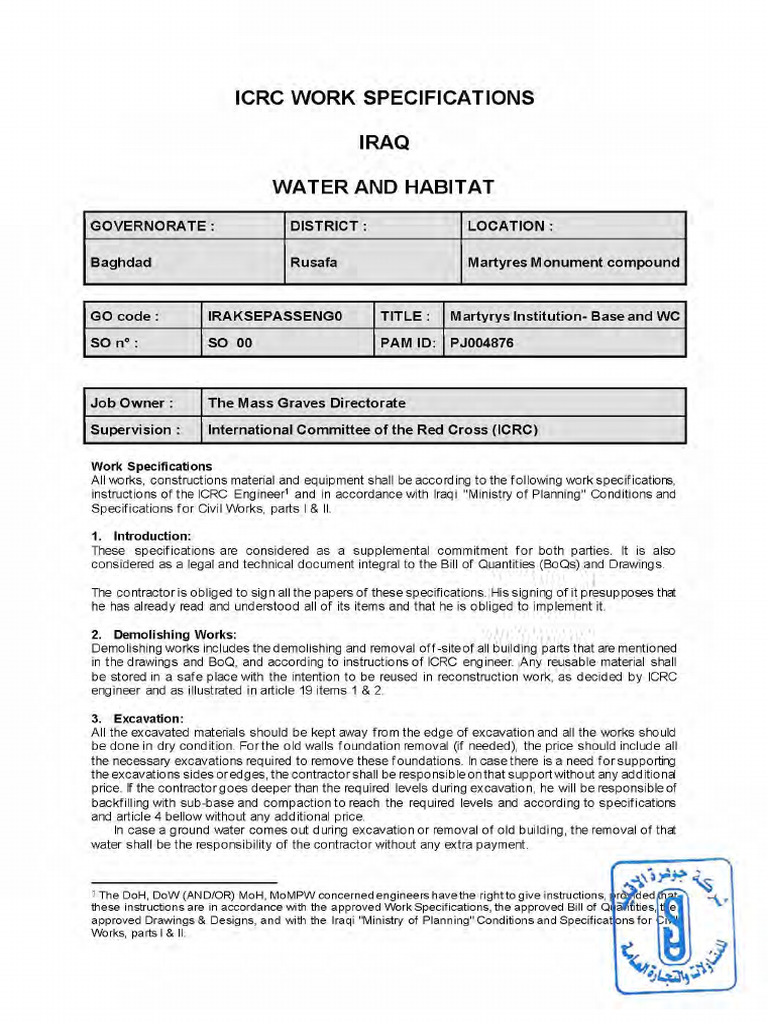 F_Works Specifications_Phase II Concrete Garage Yard and WC | PDF
